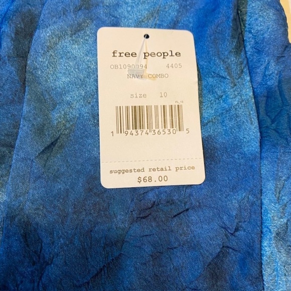 Free People Womens Martine Flirt Mini Skirt Blue Tie-Dyed Going Out Party A-Line - Picture 6 of 8